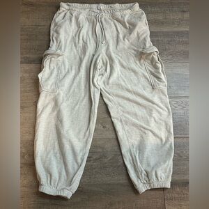 Aerie Beige Cargo Jogger Pants size L